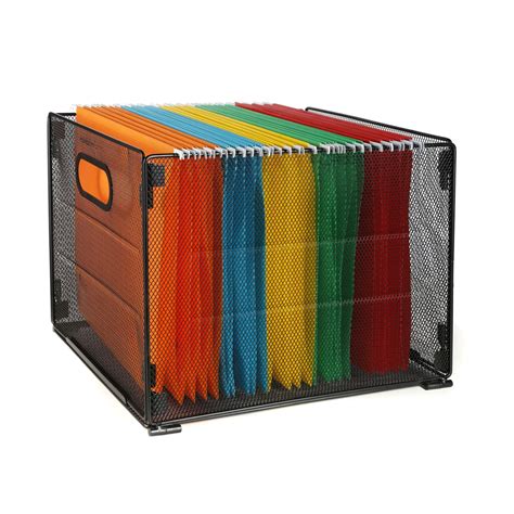 steel hanging file box|file box with hanging folders.